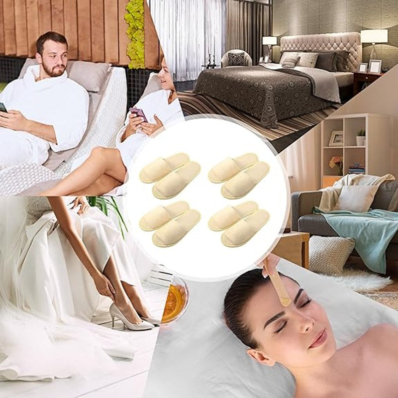 New 24 Pairs Women Men One Size Tan Slip On Spa Disposable Open Toe Slippers