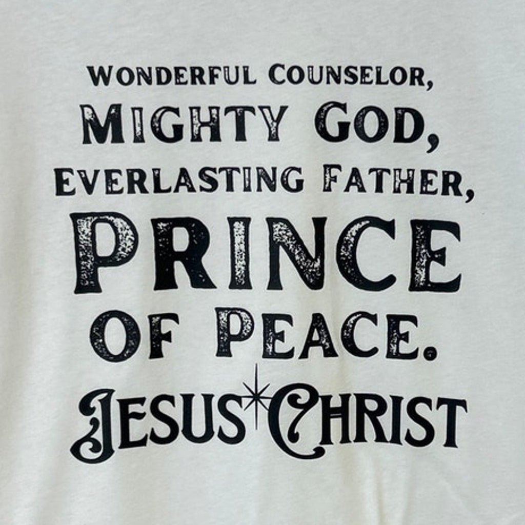New Hand Printed Mens 4XL Wonderful Counselor Mighty God Jesus Christ Tee Shirt