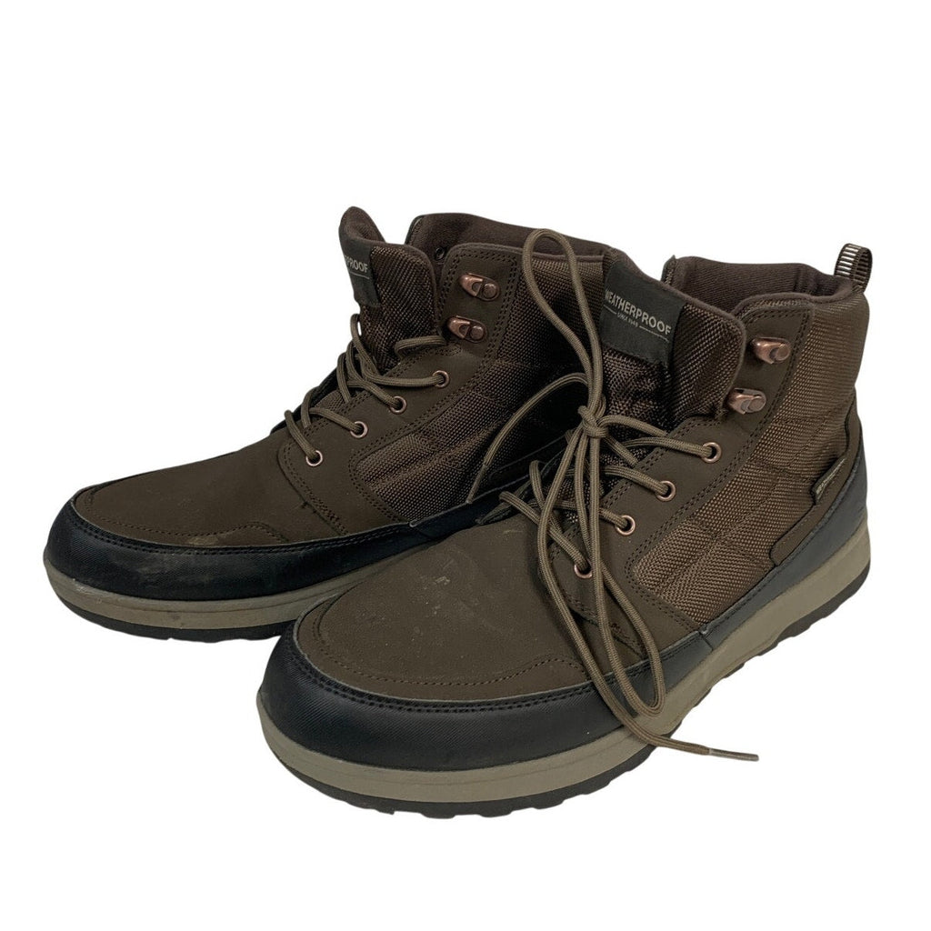 Weatherproof Mens Size 13 Brown Boots Lace Up Round Toe Hiking Outdoor Shoes