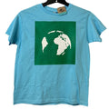 New Upcycled Hand Printed Youth Small Save Planet Earth Short Sleeve Tee Shirt