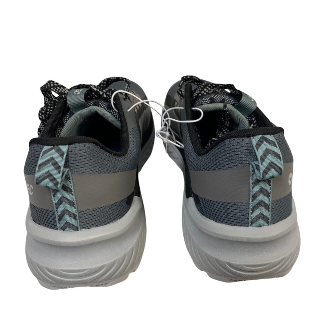 Hi-Tec Mens Size 8 Gray Black Mesh Lace Up Athletic Running Tennis Shoes