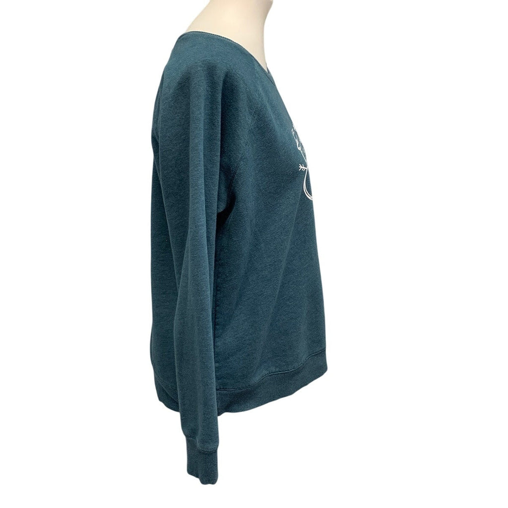 Hand Printed Upcycled Womens Large Snowman Snowflake Just Chill Sweatshirt