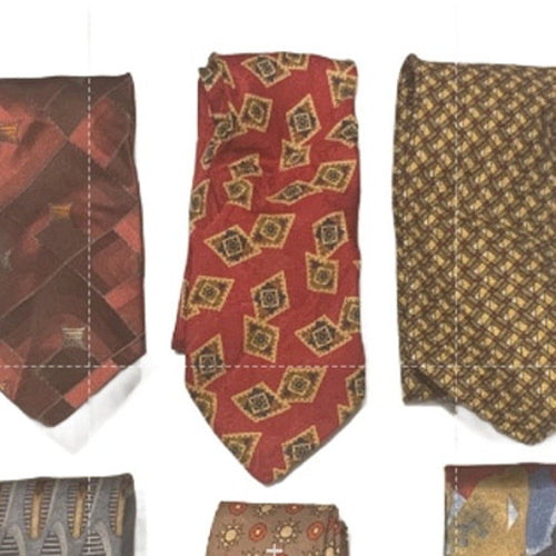 6 Gold Red Silver Polka Dot Floral Geometric Vintage & Newer Mens Neck Ties