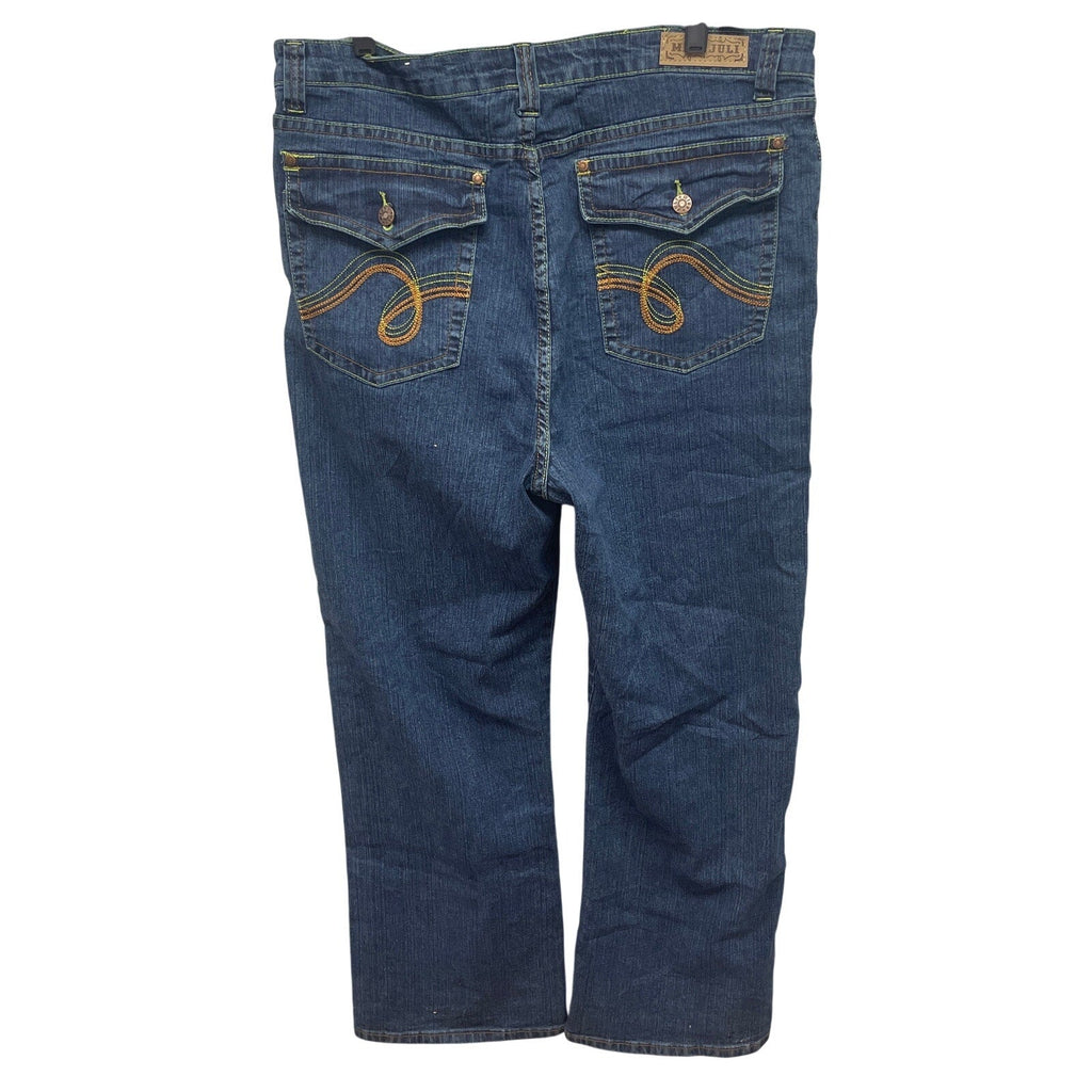Miss Juli Plus Size 16 Stretch Cotton Blend Cool Pocket Swirl Denim Blue Jeans