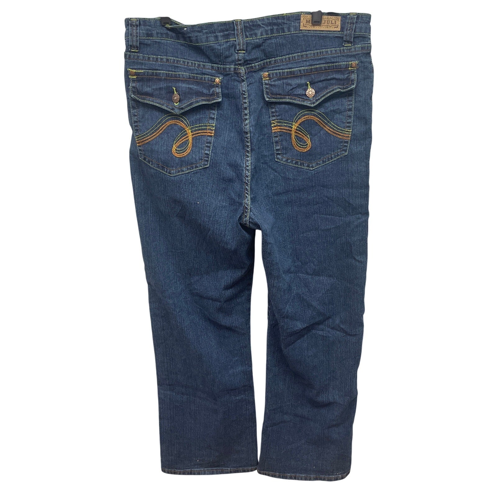 Miss Juli Plus Size 16 Stretch Cotton Blend Cool Pocket Swirl Denim Blue Jeans