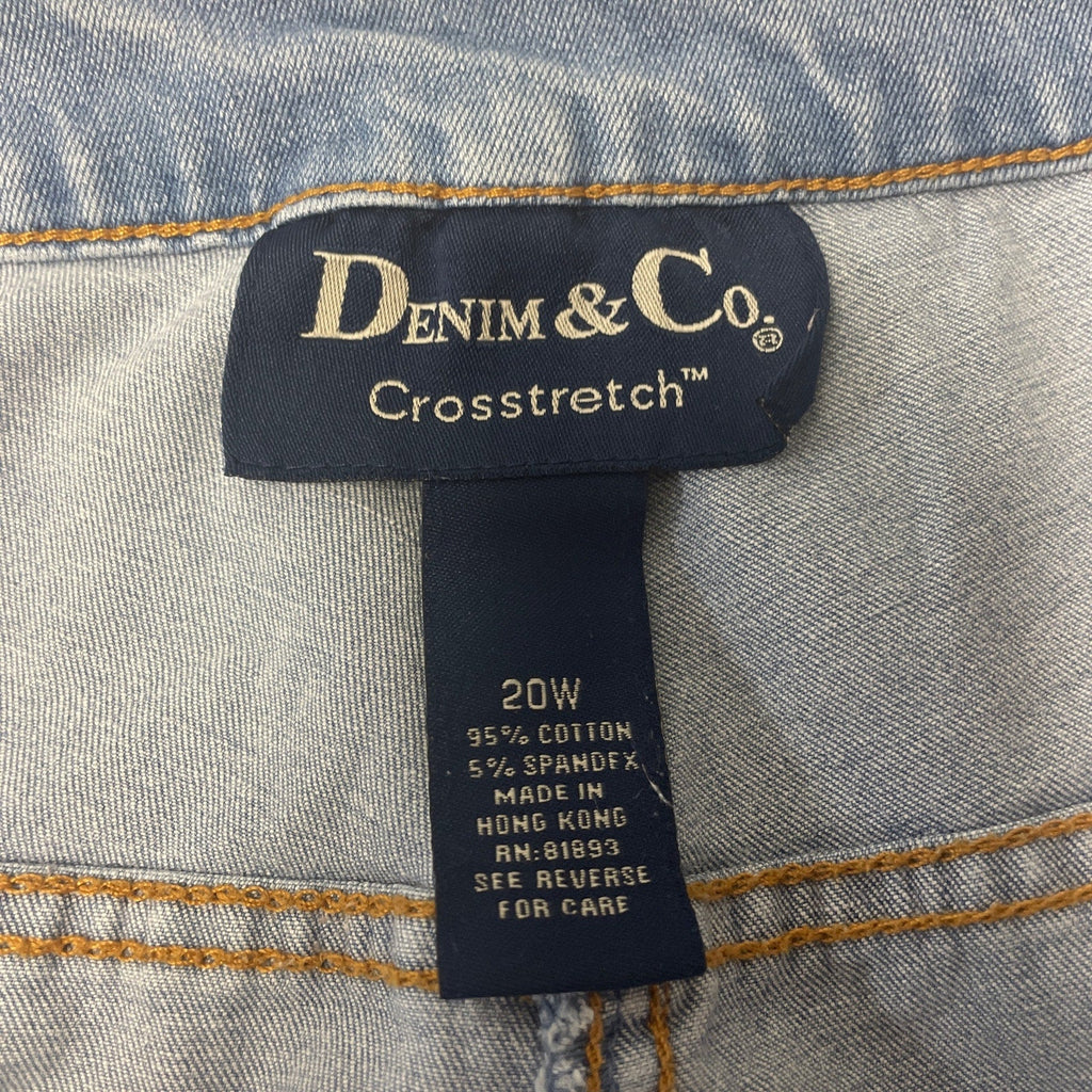 Denim & Co Crossstretch 20W Vintage Stretch Cotton Straight Leg Denim Blue Jeans