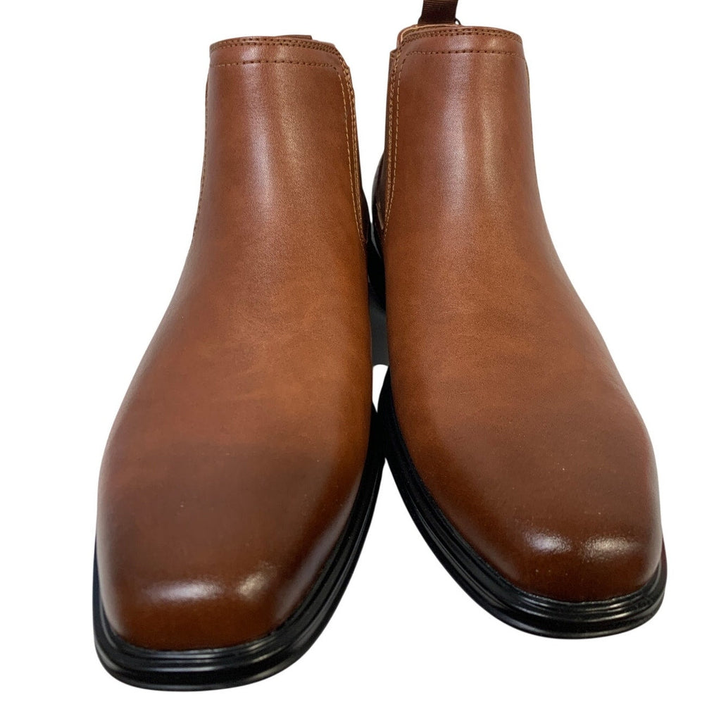 New Perry Ellis Portfolio Mens 11 Brown Chelsea Ankle Boot Square Toe Shoes