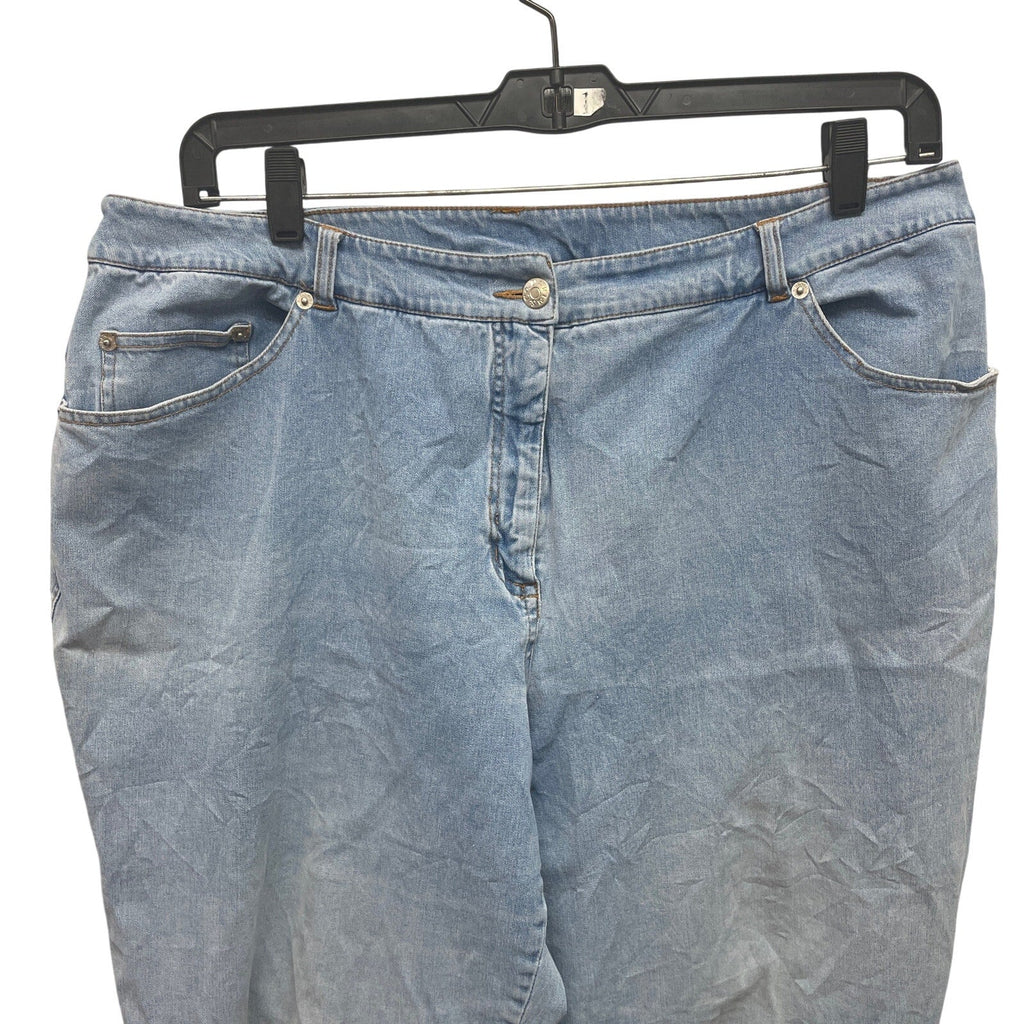 Denim & Co Crossstretch 20W Vintage Stretch Cotton Straight Leg Denim Blue Jeans