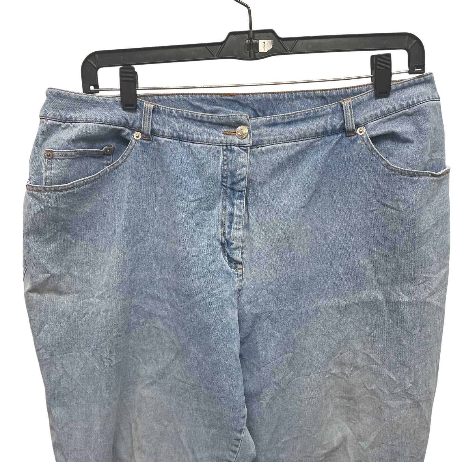 Denim & Co Crossstretch 20W Vintage Stretch Cotton Straight Leg Denim Blue Jeans