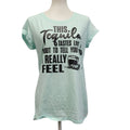 Hand Printed Upcycled Womens Medium This Tequila Tastes How I Really Feel Tee