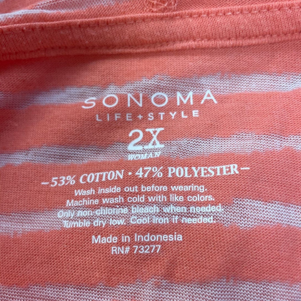 Sonoma LifeStyle Womens Plus Size 2X Lightweight Long Sleeve Cotton Blend Hoodie