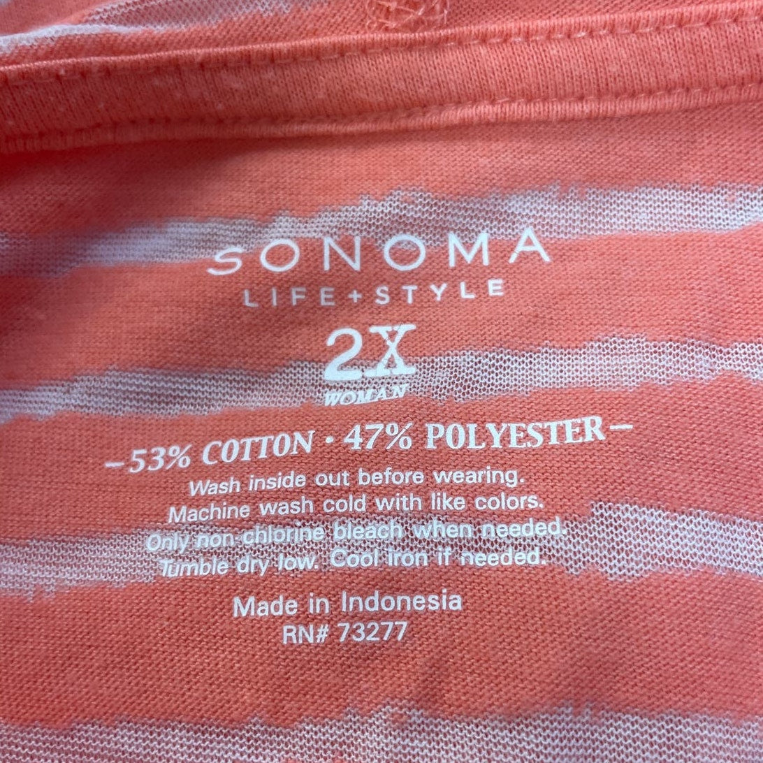 Sonoma LifeStyle Womens Plus Size 2X Lightweight Long Sleeve Cotton Blend Hoodie