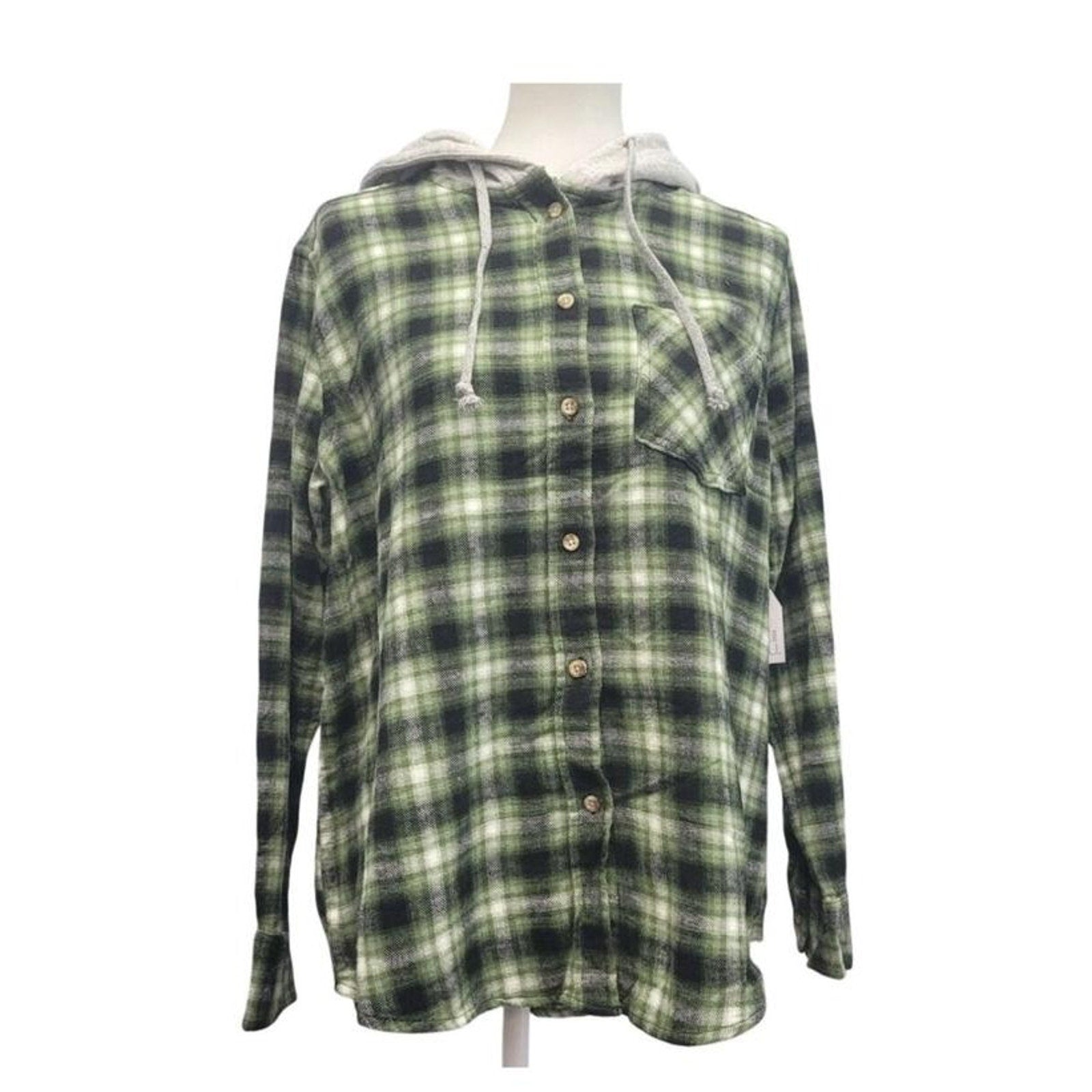 New Champion Unisex Medium Gray Pullover Sweatshirt w Bonus Plaid Flannel Hoodie
