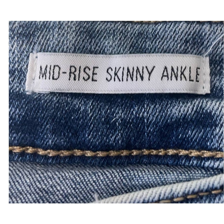 True Craft Womens 18W Vintage Style Mid-Rise Skinny Ankle Stonewash Denim Jeans