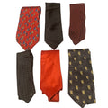 Lot of 6 Black Red Wine Polka Dot Solid Vintage and Newer Mens Neck Ties