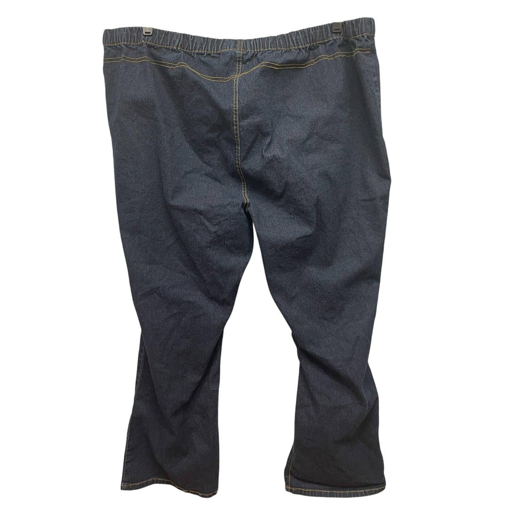 DG2 by Diane Gilman 3X Black Ramie Cotton Blend Stretchy Elastic Waist Jeans