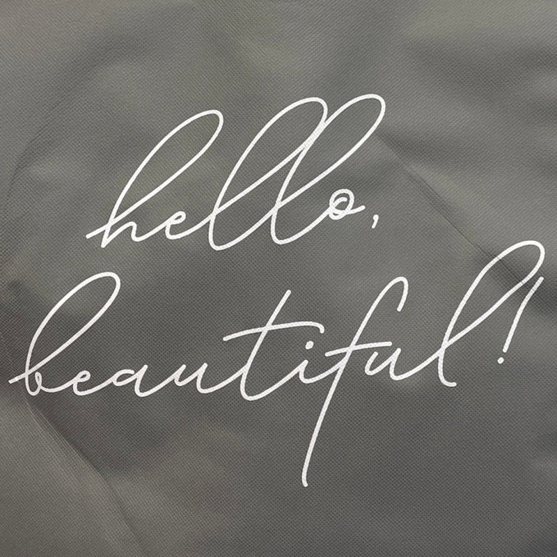 New Upcycled Hand Printed Floral Dragonfly Hello Beautiful Shopper Tote Bag