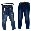 Lot of 2 Art Class Cat & Jack Girls Size 8 Adjustable Waist Denim Blue Jeans