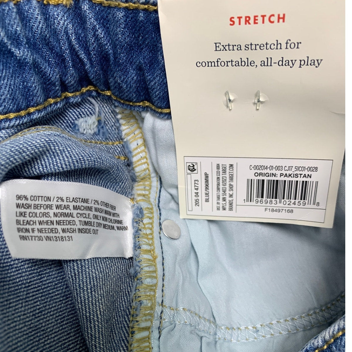 New Cat & Jack Kids Large 10/12 Adjustable Waist Distressed Denim Jean Shorts