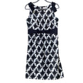 Merona Womens Size 8 Black White Gray Bow Accent Sleeveless Sheath Dress