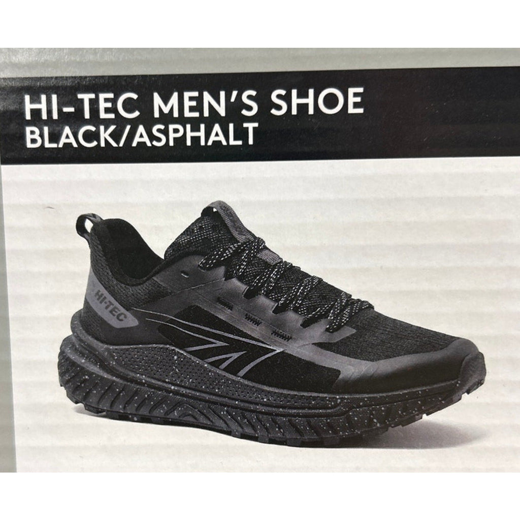 Hi-Tec Mens Size 10 Black Mesh Gray Speckled Lace Up Athletic Tennis Shoes