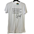 New Hand Printed Womens Small My Life Makes Sense To God Crew Neck Tee Shirt