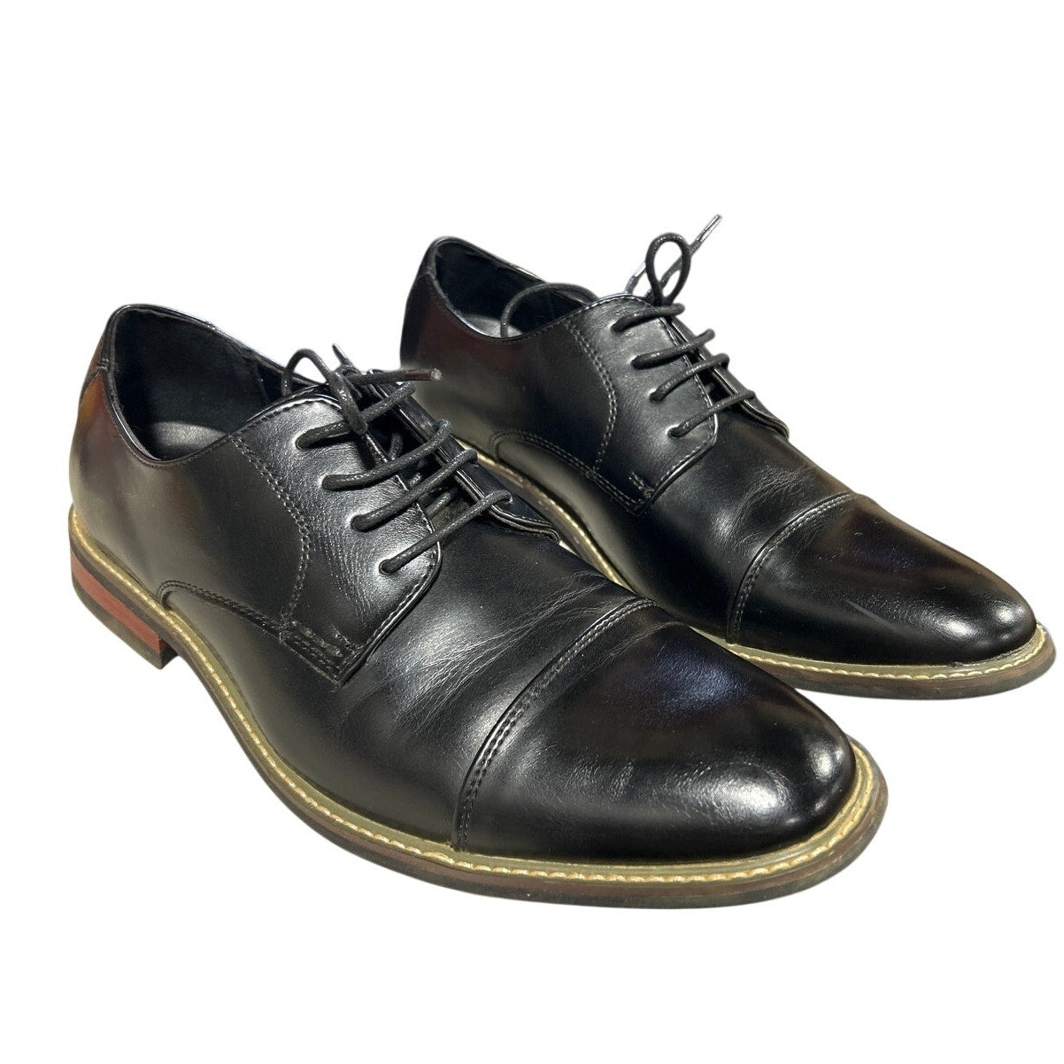Bruno Marc Mens Size 10.5 Black Faux Leather Lace Up Prince Classic Oxford Shoes