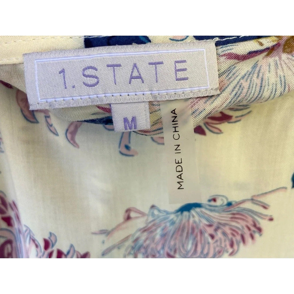 NWT New 1 State Spice Market Womens Medium Strappy Lacy Floral Summer Top