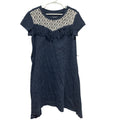 Arizona Jeans Girls Medium (10/12) Short Sleeve Fringed Lacy PolyCotton Dress