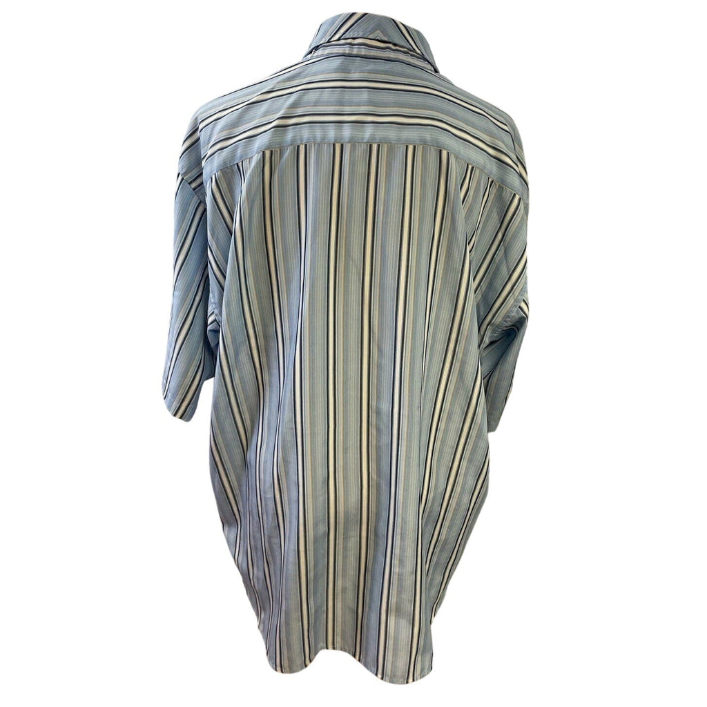 Attitude Soho Mens 3XL 100% Cotton Short Sleeve Striped Button Up Casual Shirt