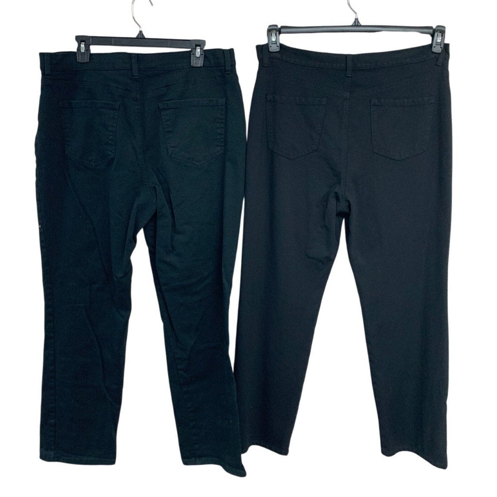 Lot of 2 Gloria Vanderbilt Womens Size 18 Amanda Black Denim Jeans Jeggings