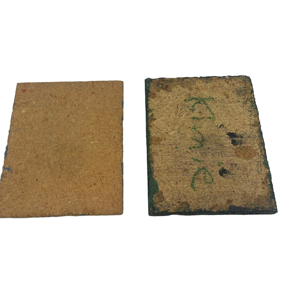 Pair of Vintage 1960s Handmade Religious Grandma Girl Decoupage Wood Art