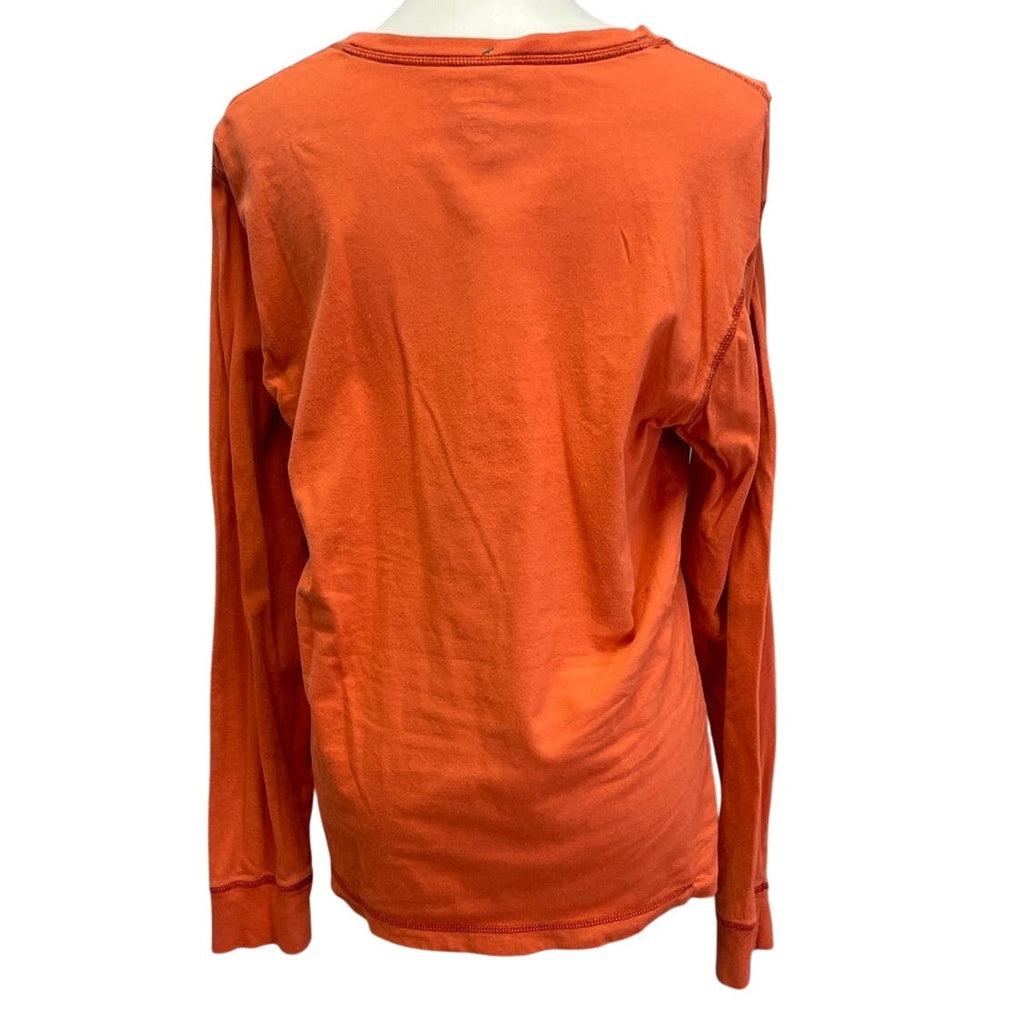 Hand Printed Upcycled Womens Large Black Lab Dog Puppy Long Sleeve V-Neck Tee