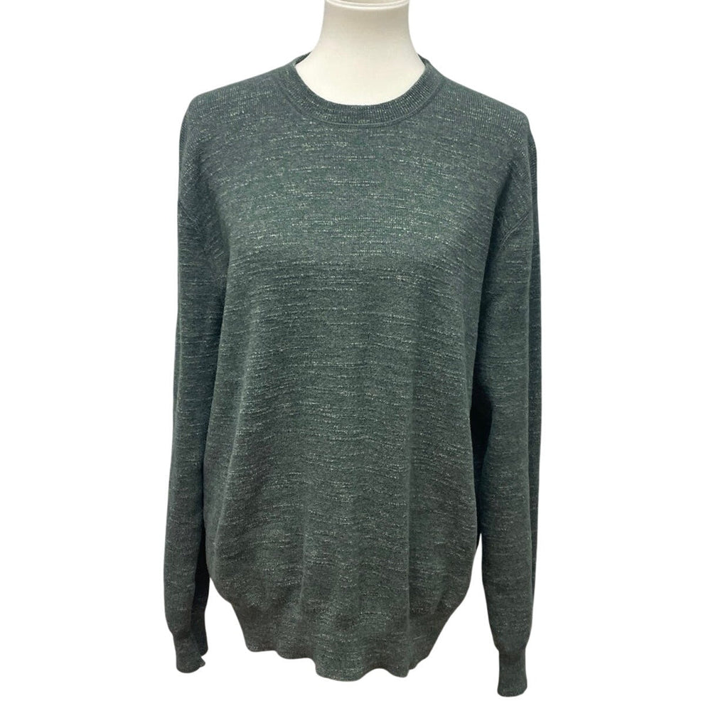 J Crew Mens XL Long Sleeve Green Crew Neck Pullover Acrylic Blend Knit Sweater