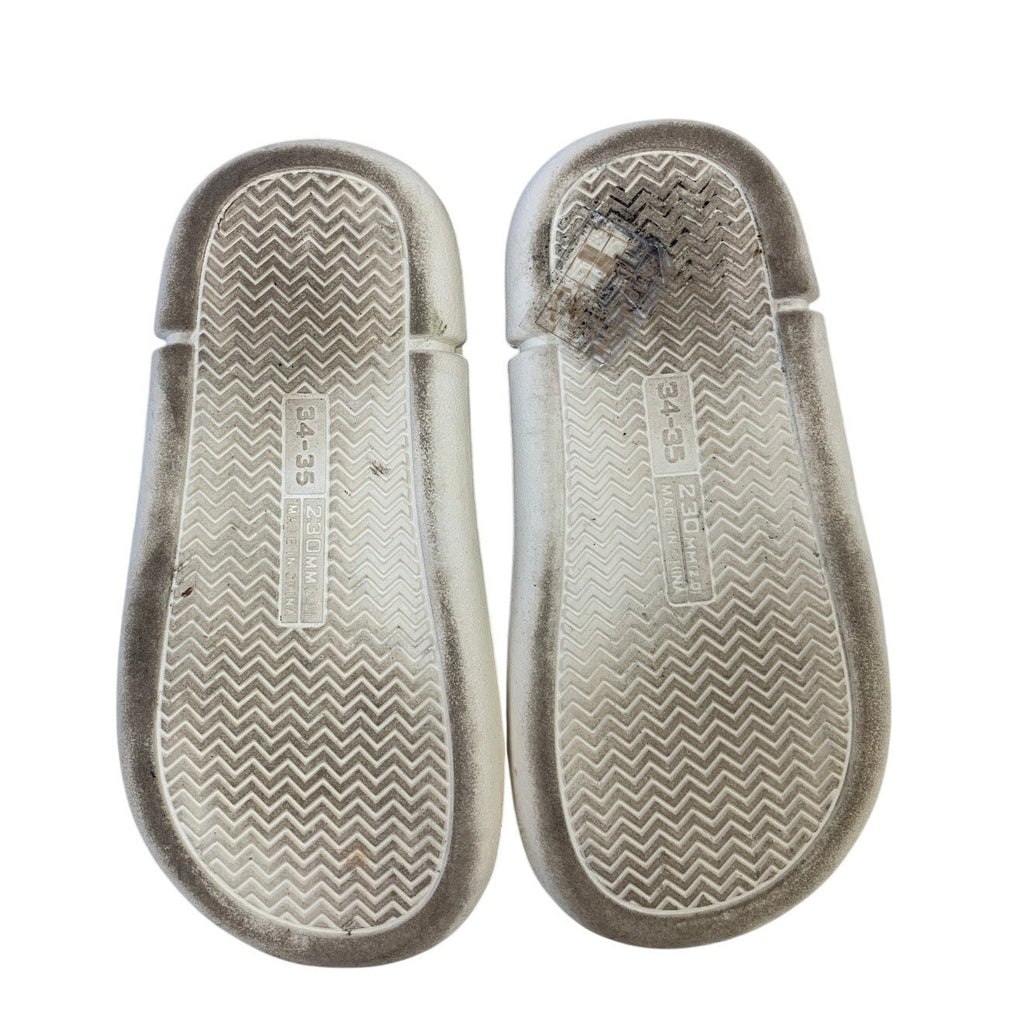 Womens Size 4 Gray Slippers Closed Round Toe Fuzzy Slip On House Shoes