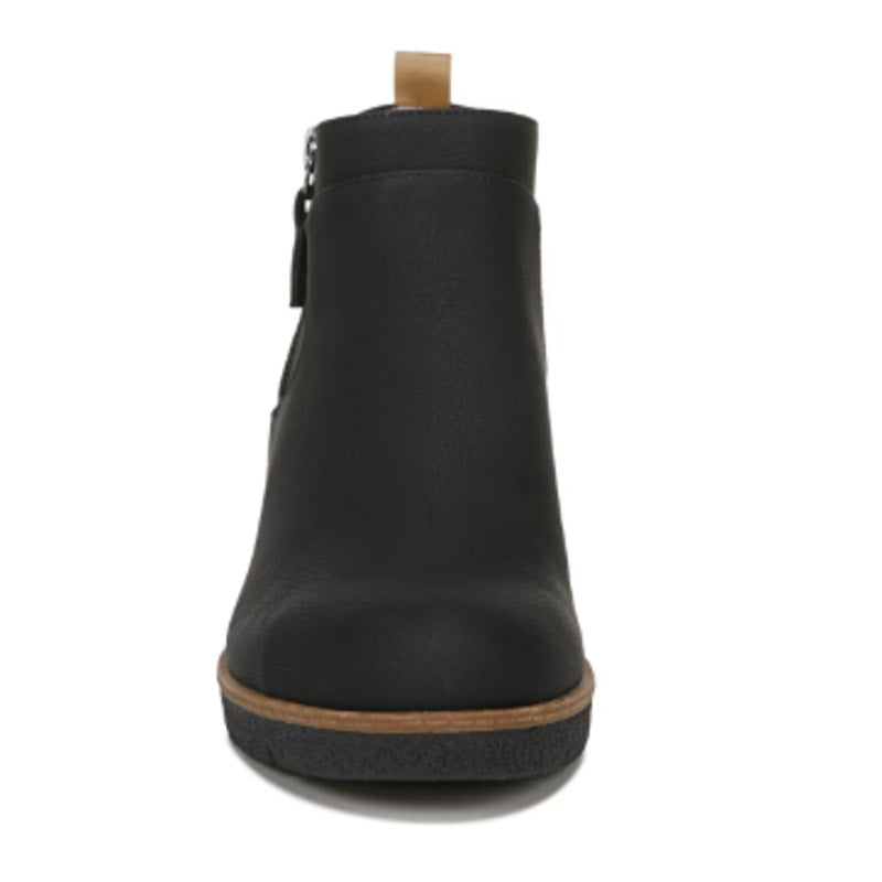 New In Box Dr Scholls Women Size 10 Black Faux Leather Bianca Wedge Bootie Shoes