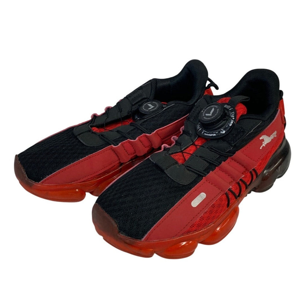 Jmfchi Sports Boys Size 4 Red Black Running Tennis Athletic Quick Lace Shoes
