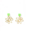 Daisy Statement Earrings - Green
