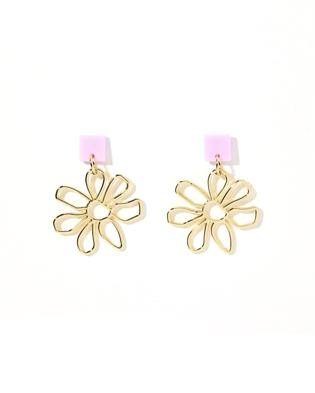 Daisy Statement Earrings - Purple
