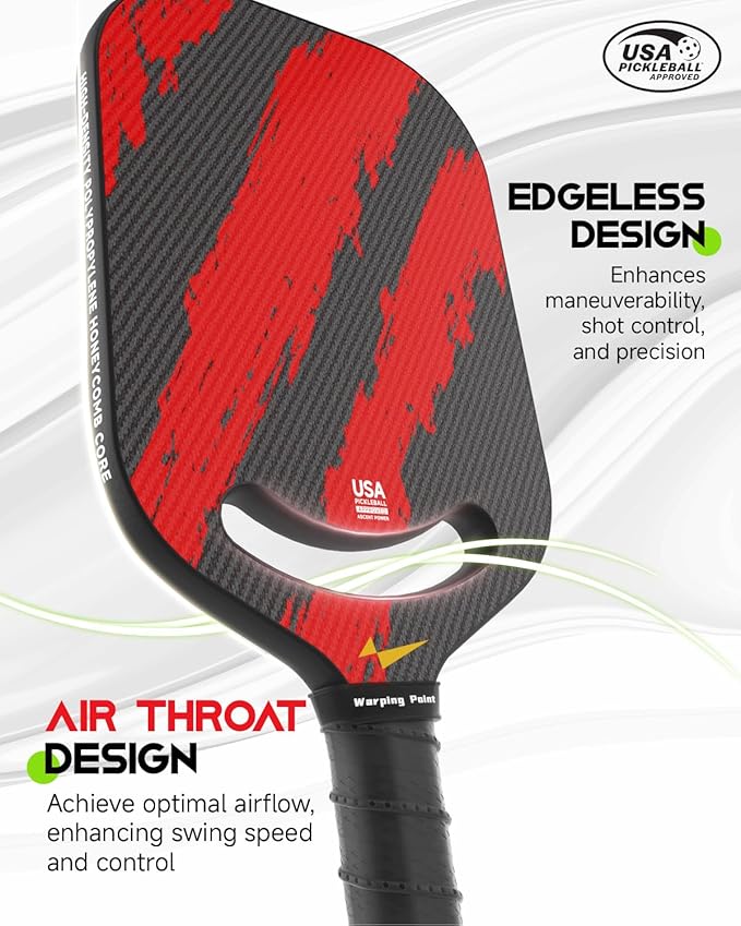 Warping Point Ascent Pickleball Paddle Aerothroat 13mm