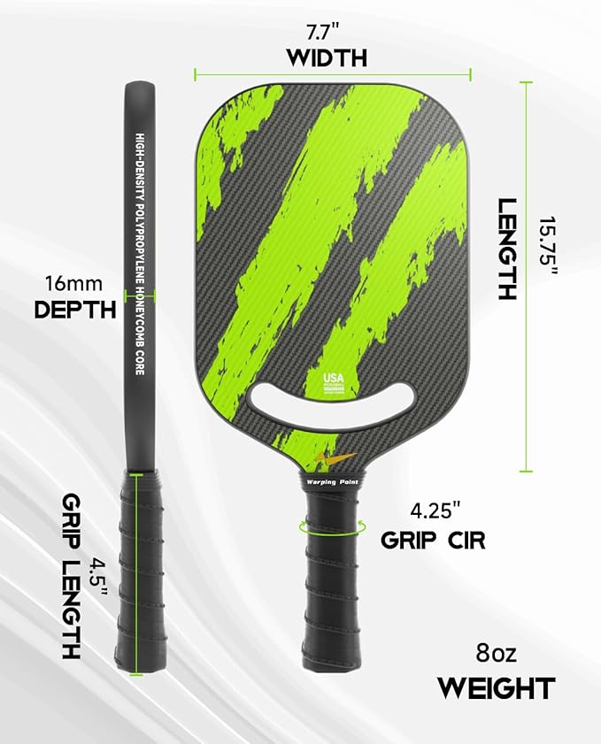 Ascent Control Green Pickleball Paddle 16mm