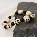 Handmade Bracelet Howlite Skull Bead Stretch Bracelet for Halloween