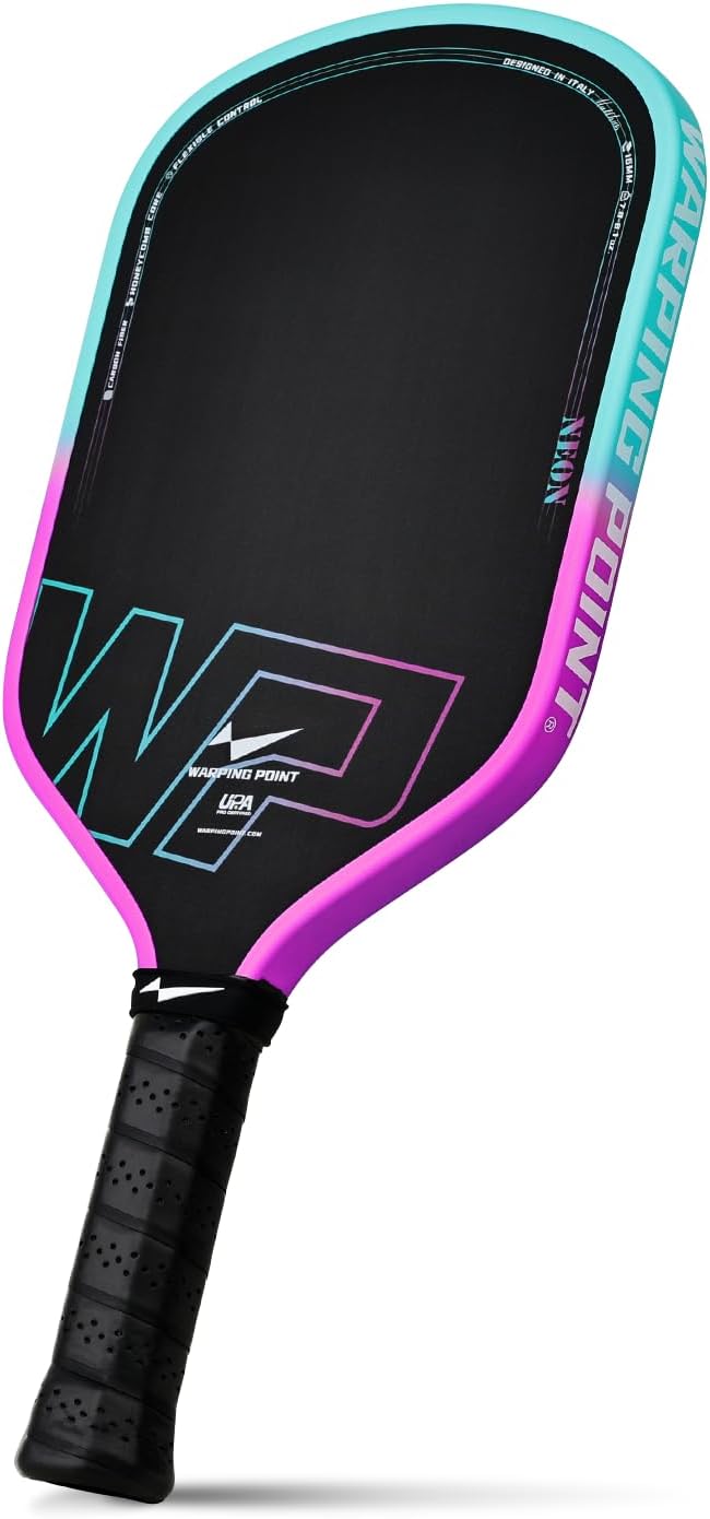 Neon Pickleball Paddle 16mm Core in blue, purple, violet Warping Point