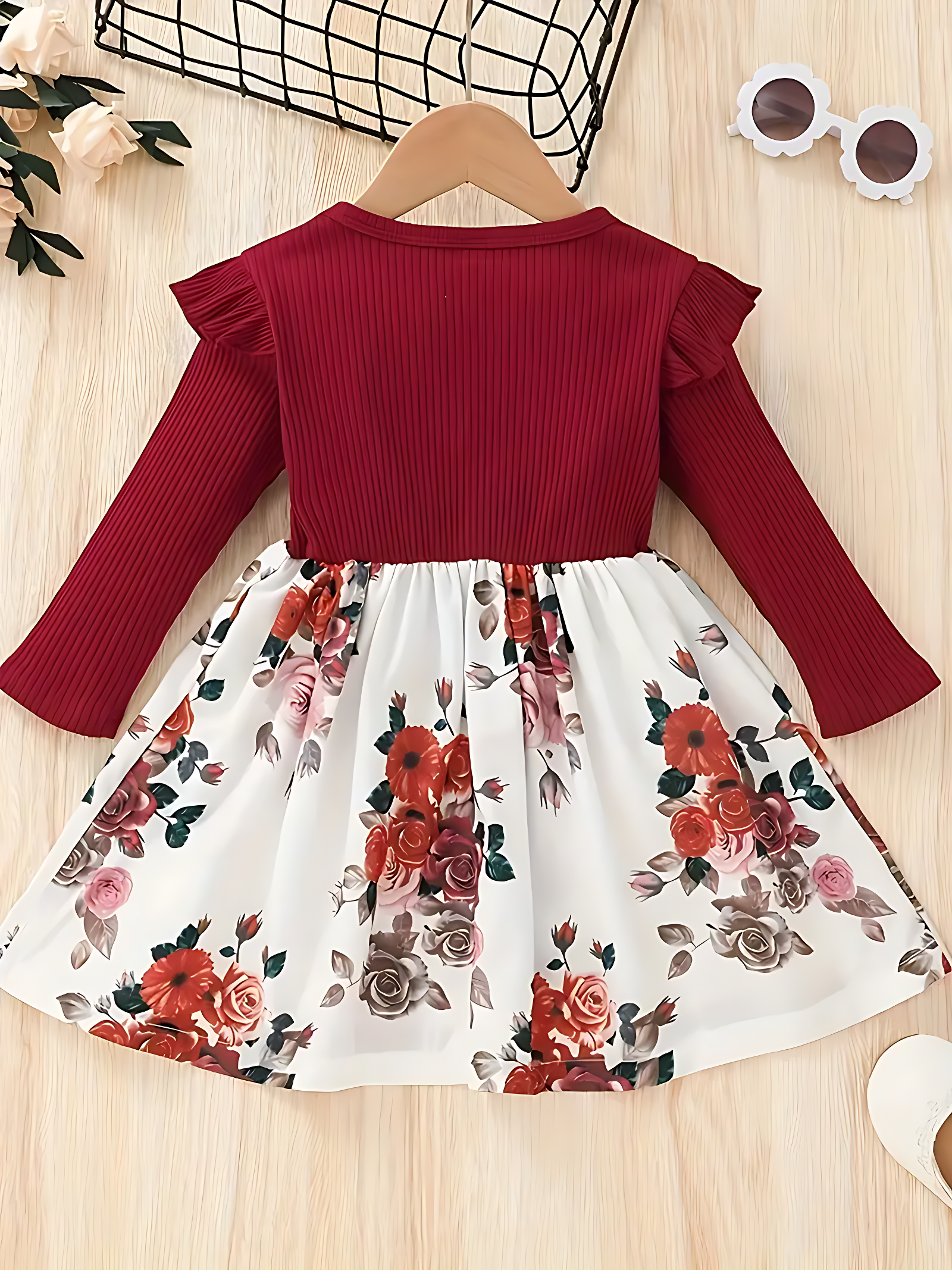 Girl's Lycra Floral Printed Frock Dress 2-3 years