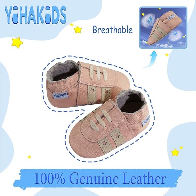 New Yihakids Baby Girl 6-12 Months Pink Slip On First Walking Moccasins Shoes