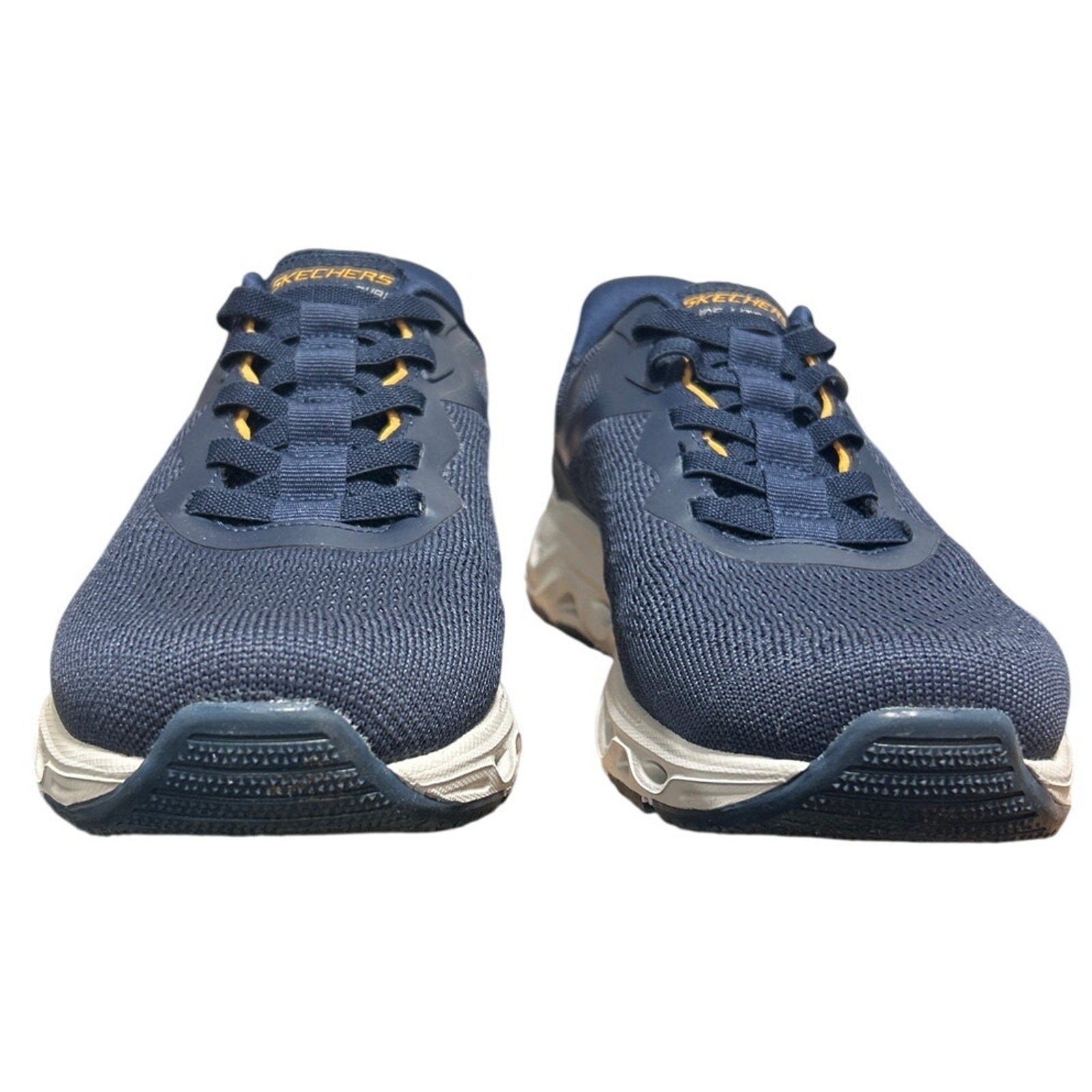Skechers Men Size 11 Navy Blue Mesh Hands Free Swift Fit Slide On Athletic Shoes
