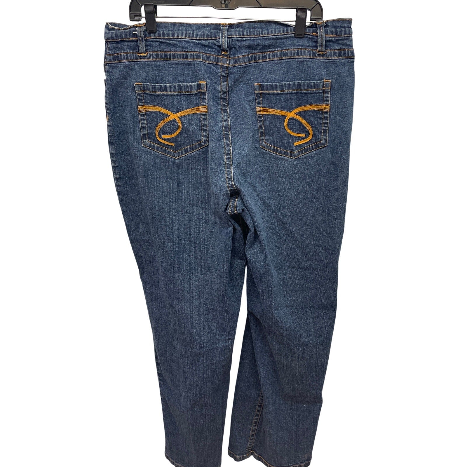 Blue Couture Size 18W Tall Straight Leg Stretch Cotton Blend Denim Blue Jeans
