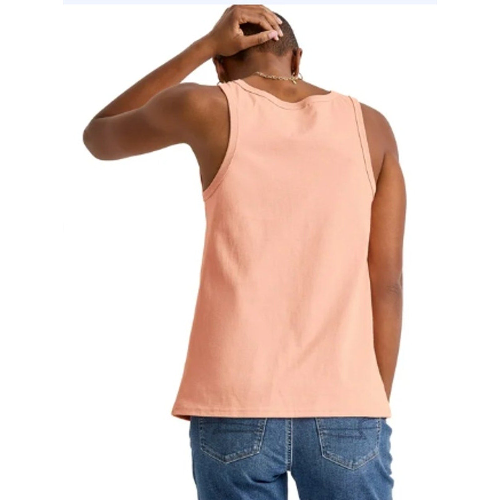 New Hanes Womens Small Essentials Solid Cantaloupe Orange 100% Cotton Tank Top