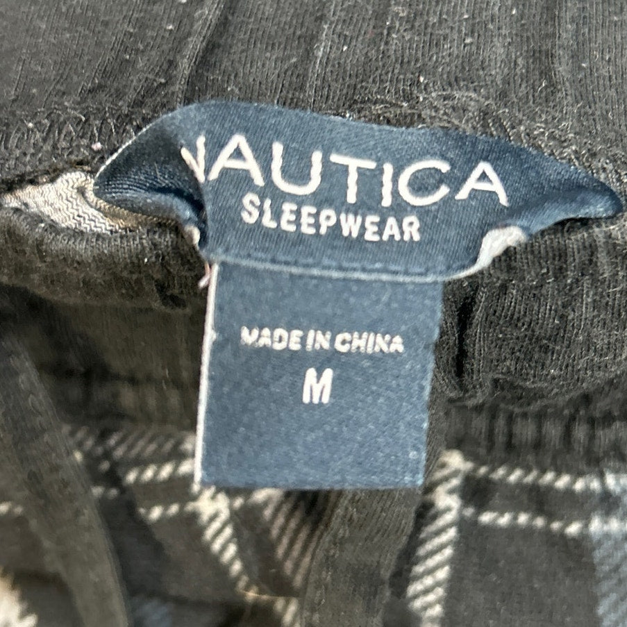 Nautica Sleepwear Mens Medium Plaid Elastic Drawstring Waist Sleep Pants