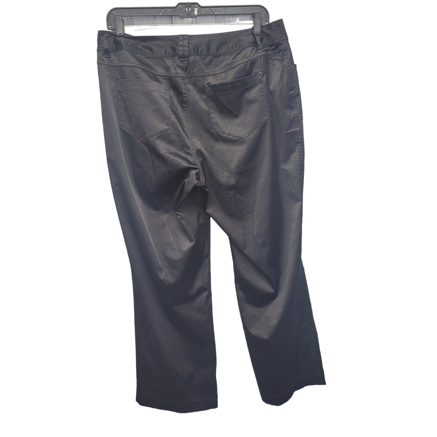 Venezia Womens 18 Black PolyCotton Spandex Multi Pocket Flat Front Pants